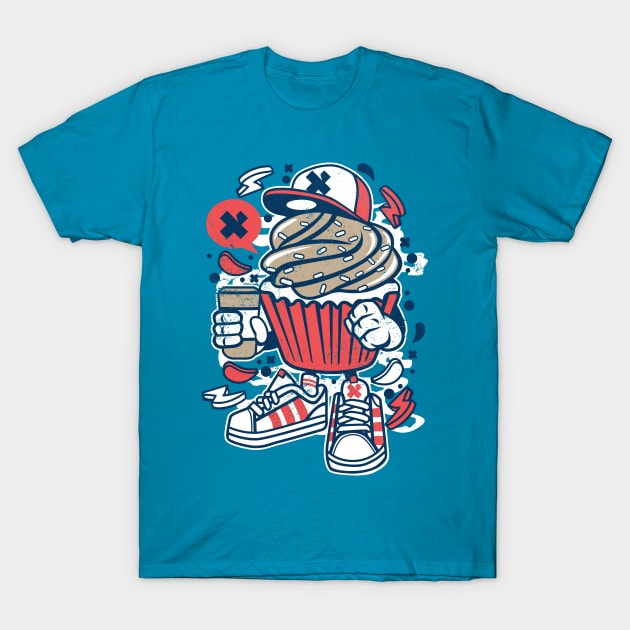 Cupcake Cartoon T-Shirt by EddieBalevo